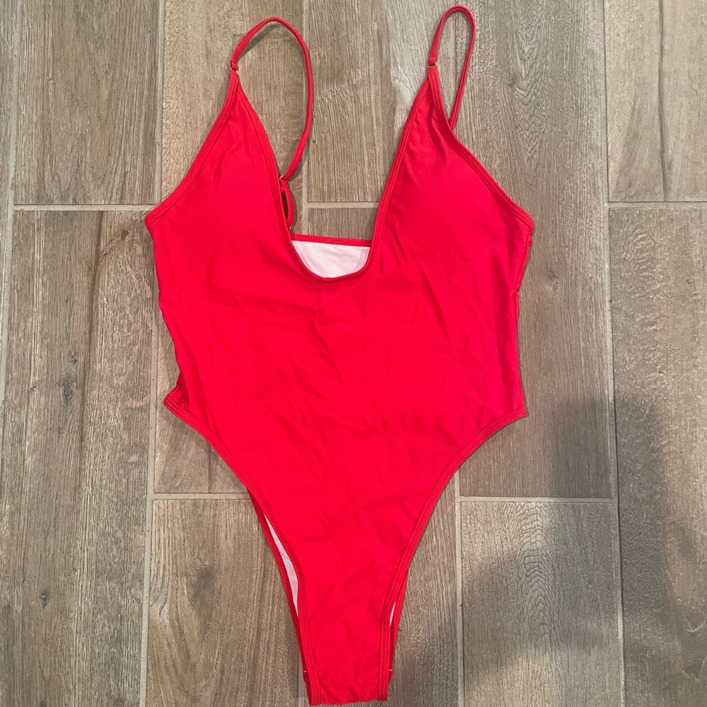 “BAYWATCH” inspired bright red One Piece Swimsuit